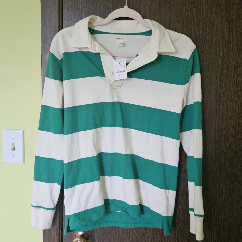 NWT J Crew Crewcuts Rugby Polo Shirt Size XL 12/14